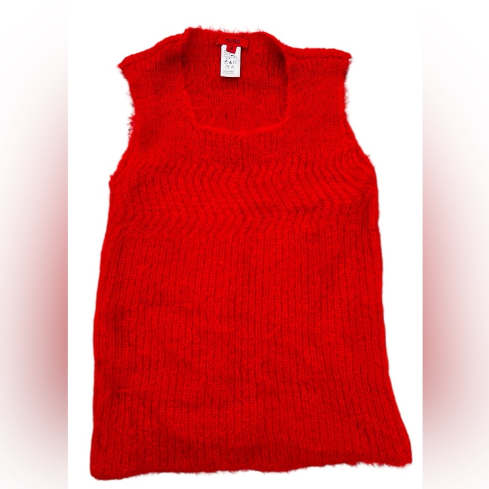 HUGO Fiery Red Knit Top size M